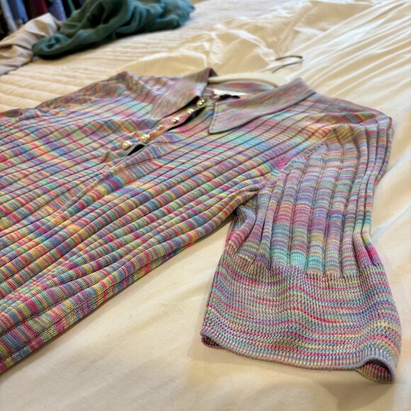 LK Bennett Marina Multi-Coloured Ribbed Knit Top - Picture 7 of 13